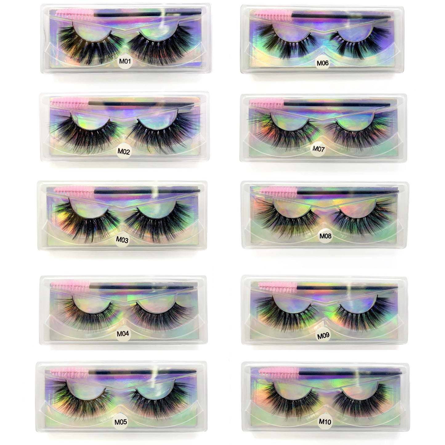 Mink Eyelashes Set Natural Fluffy Dramatic Wispy Make up Mink Lashes Wholesale Faux Cils Lash Packaging False Lashes Packs