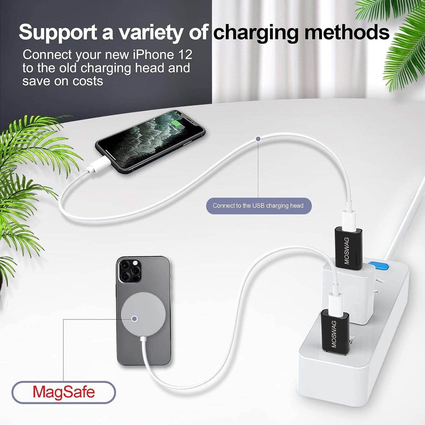 3 Packs USB C to USB Adapter USB Male to USB C Female Adapter USB C Adapter Type-C to Type a Compatible with Apple Magsafe Charger,Imac,Macbook Pro,Macbook,Laptops,Pc,Computers and More