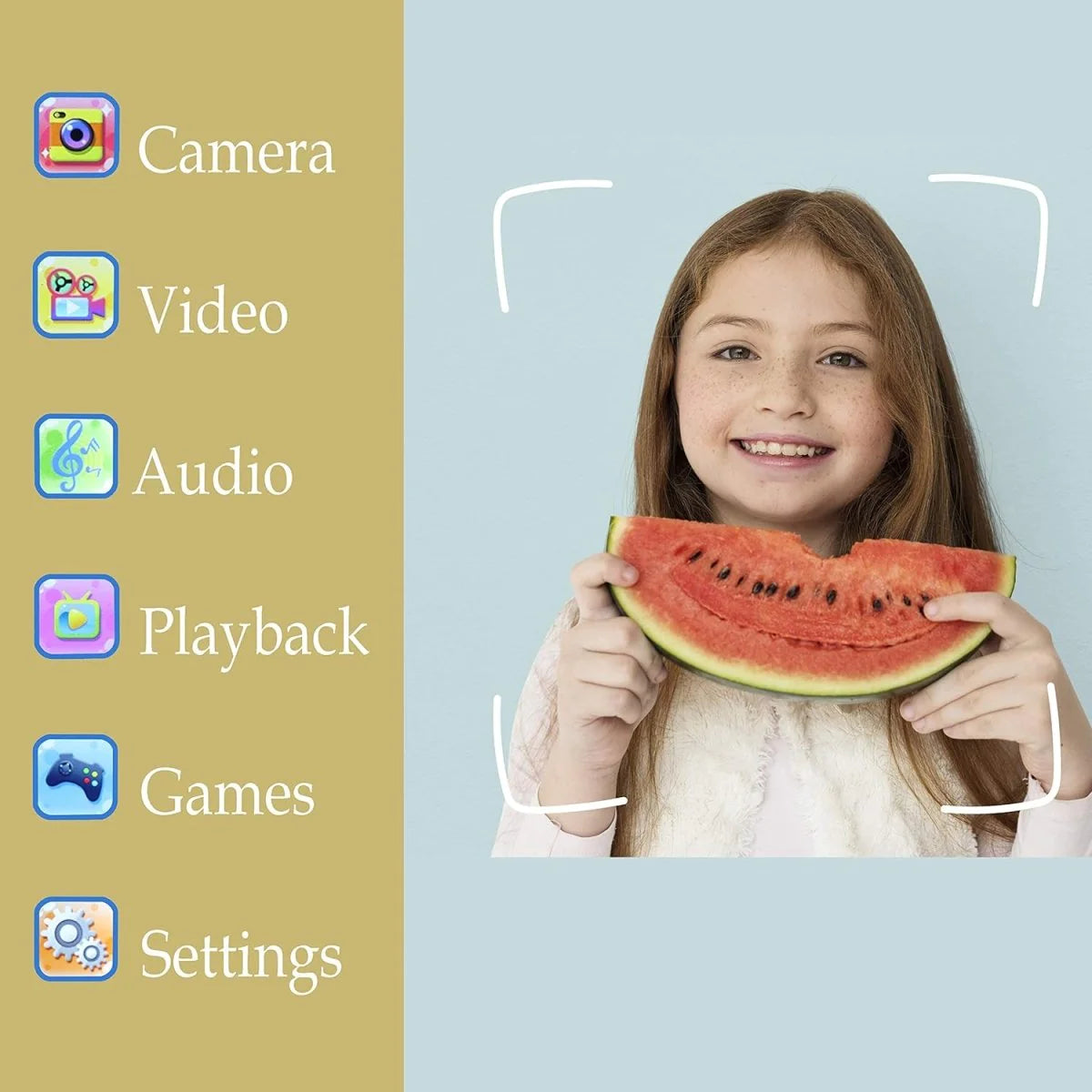 IQ Toys Digital Camera for Kids - Capture, Record, Play, and Have Fun! Includes 16GB SD Card, USB Cable, Card Reader, and Wearable Necklace