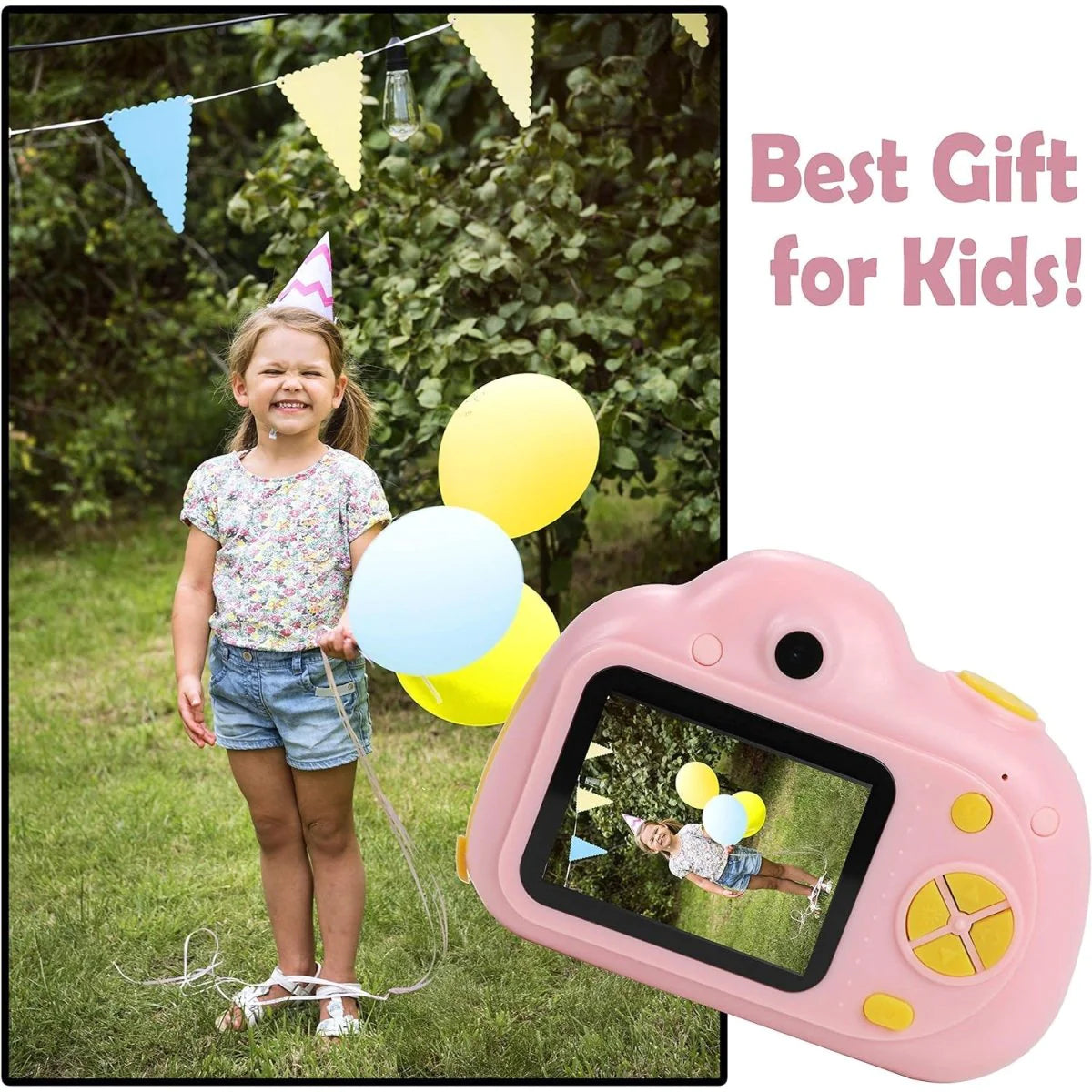 IQ Toys Digital Camera for Kids - Capture, Record, Play, and Have Fun! Includes 16GB SD Card, USB Cable, Card Reader, and Wearable Necklace