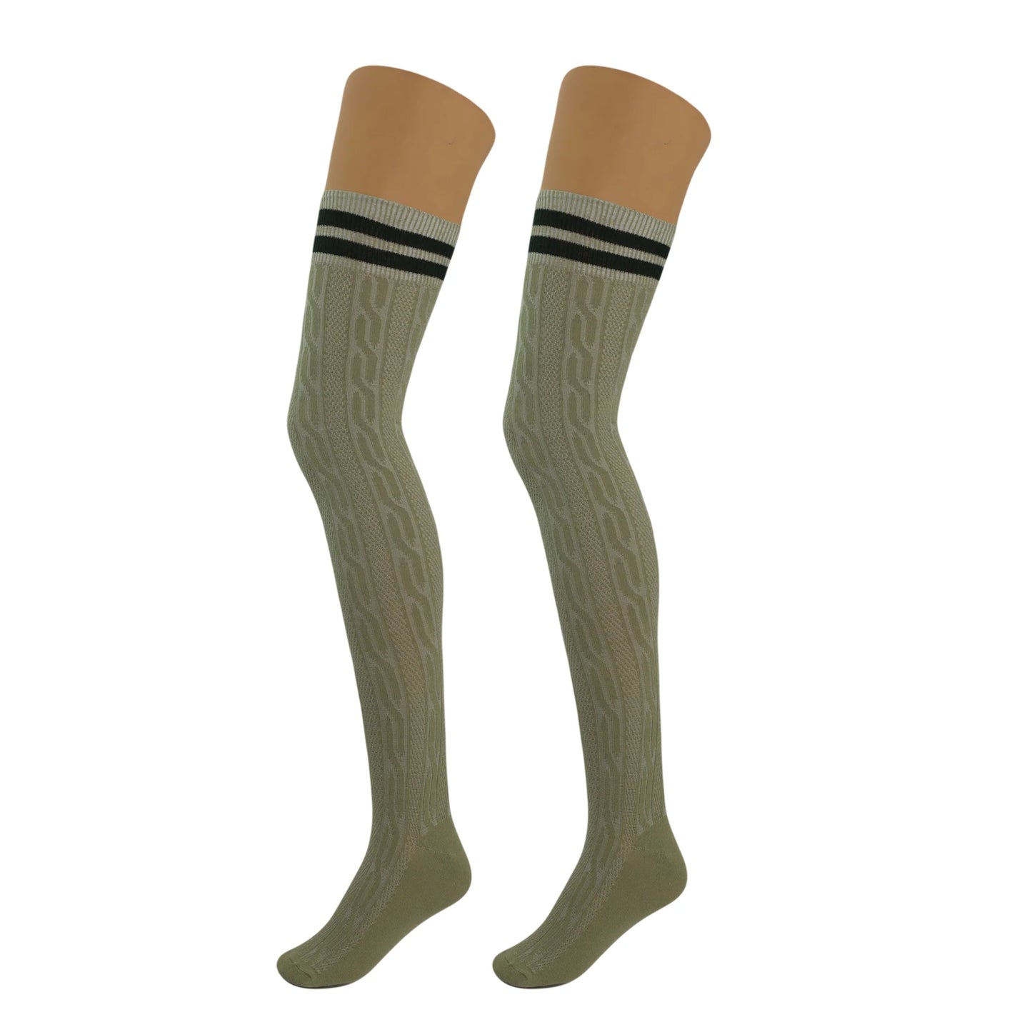 1 Pair - Thigh High Knitted Socks for Women Warm Stocking over Knee Long Boot Socks