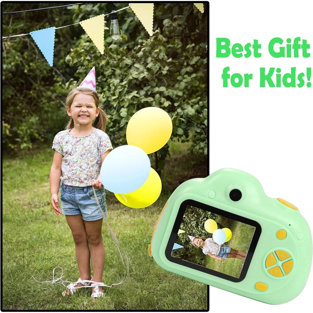 IQ Toys Digital Camera for Kids - Capture, Record, Play, and Have Fun! Includes 16GB SD Card, USB Cable, Card Reader, and Wearable Necklace